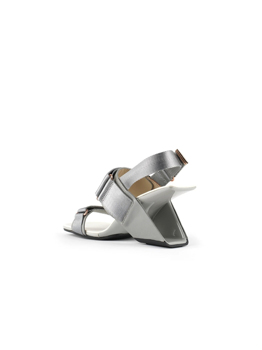 JadyRose | Wedge Heel Summer Slingback Sandal - Silver