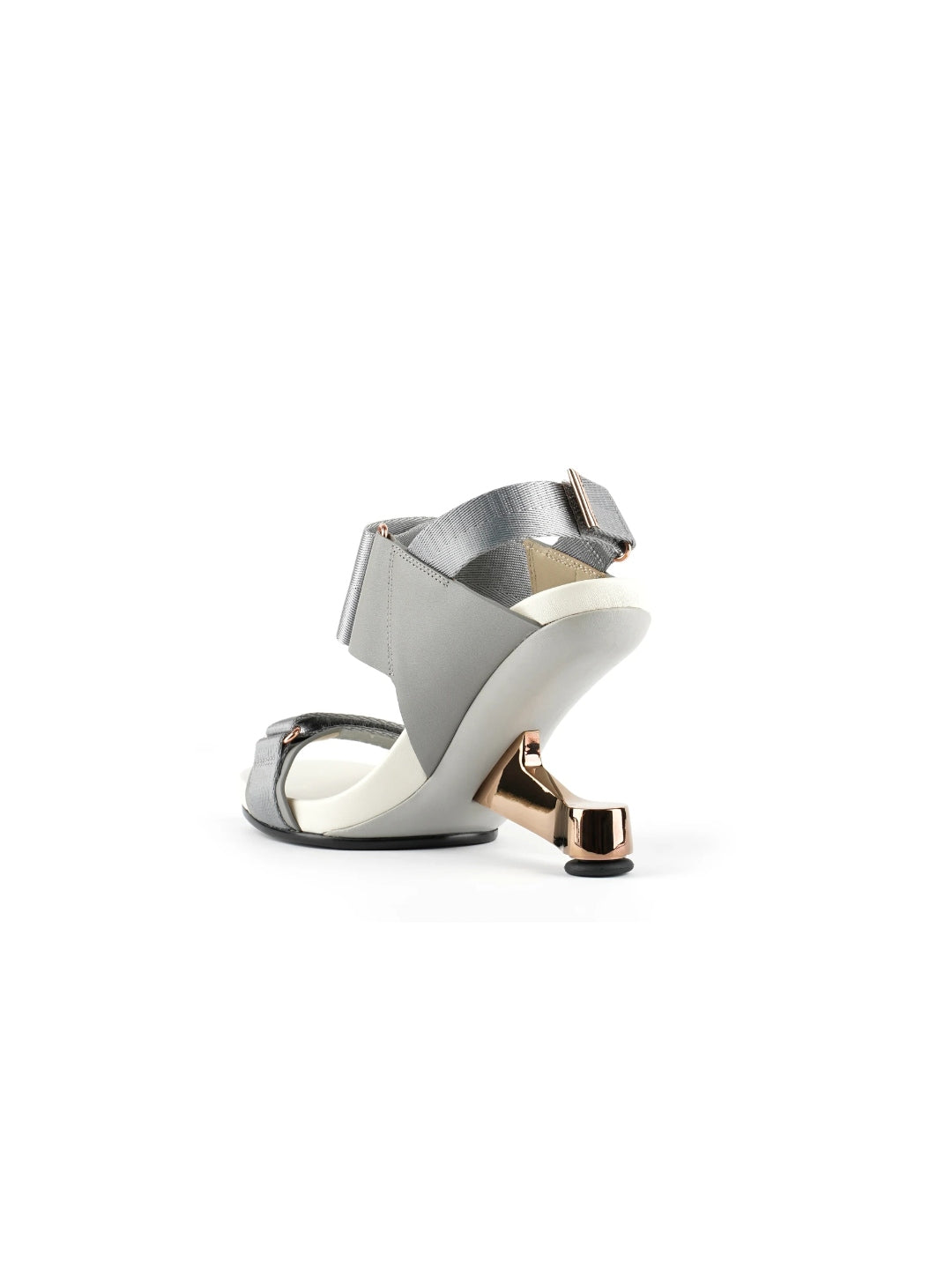 JadyRose | ZAYLA Silver Elevator Heel Strap Heel Sandal