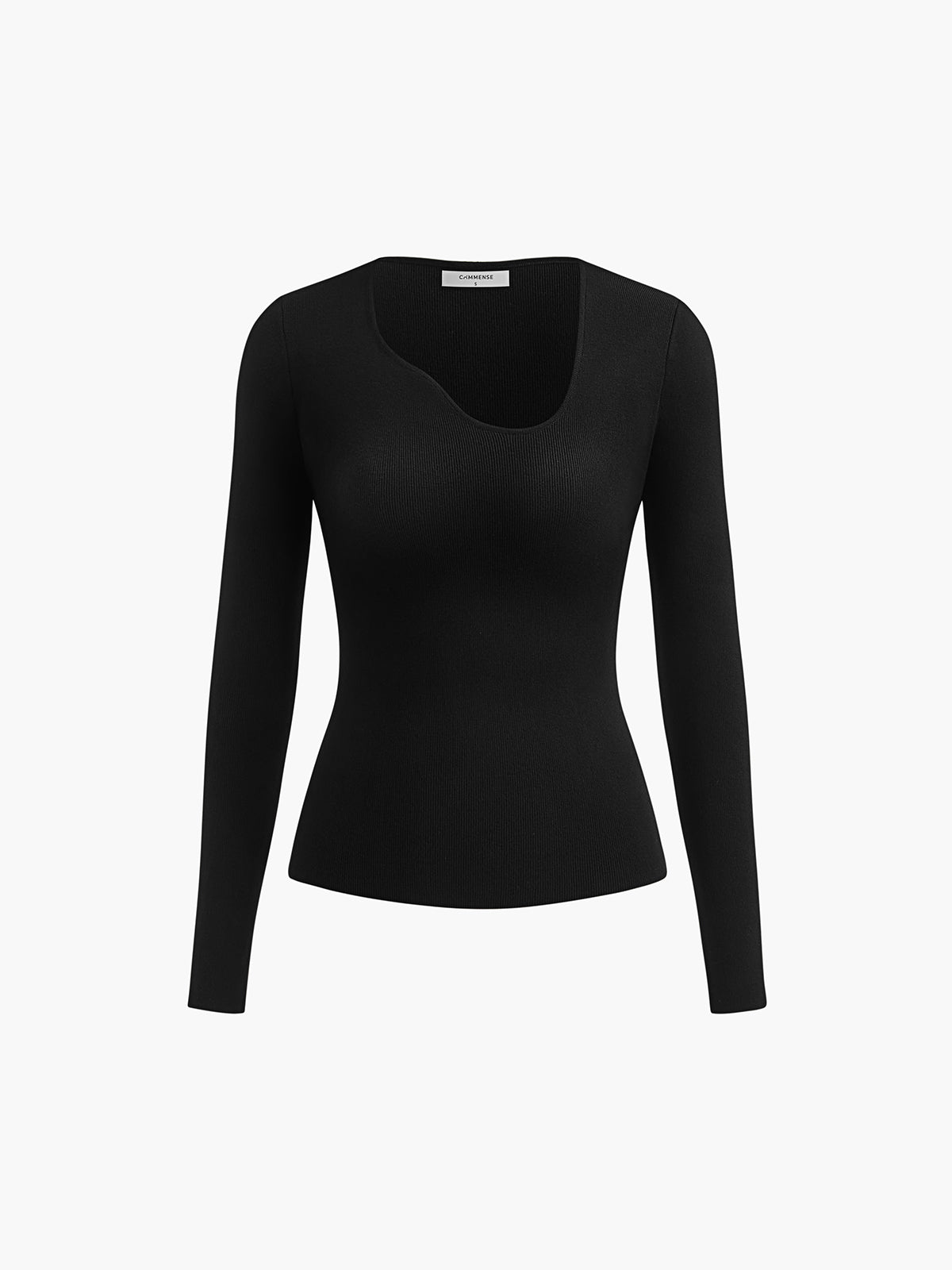 Sleek Asymmetrical Collar Knit Top