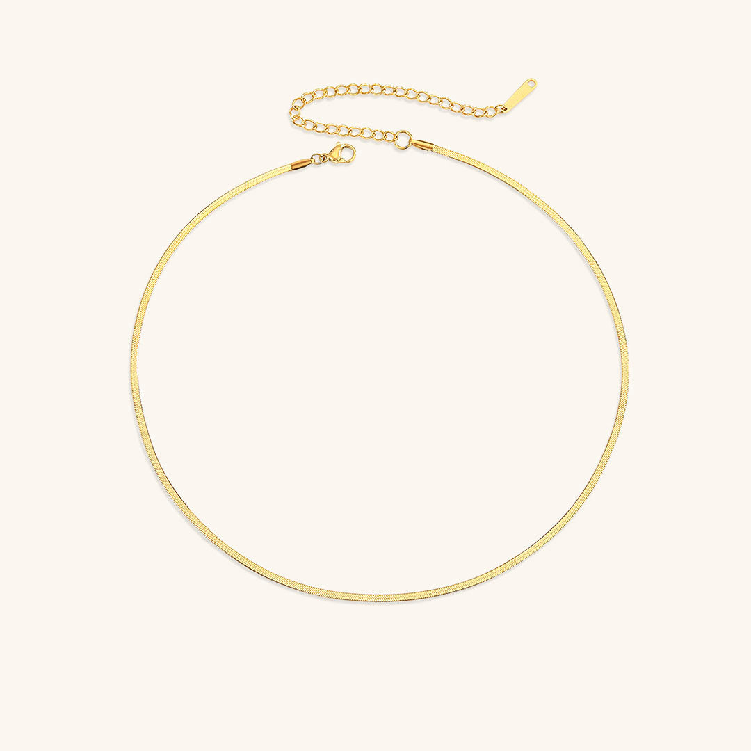 Sleek Grace - Gold Herringbone Necklace