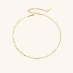 Sleek Grace - Gold Herringbone Necklace