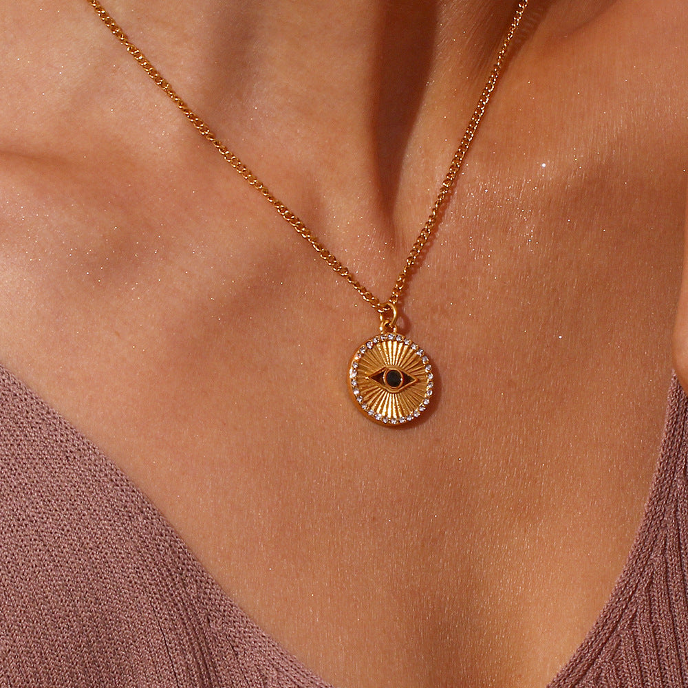 Solara Evil Eye Gold Necklace