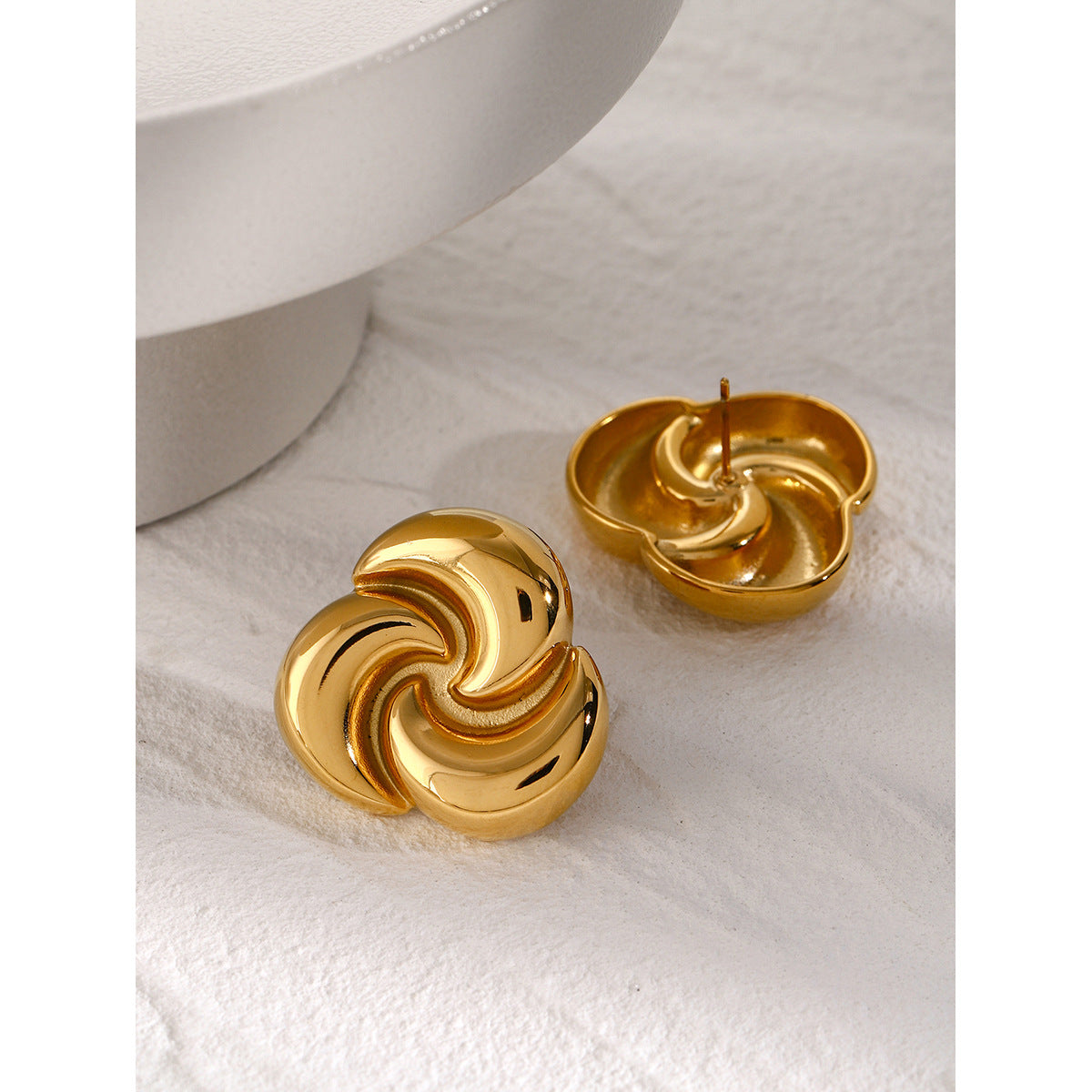 Solara Gold Swirl Earrings