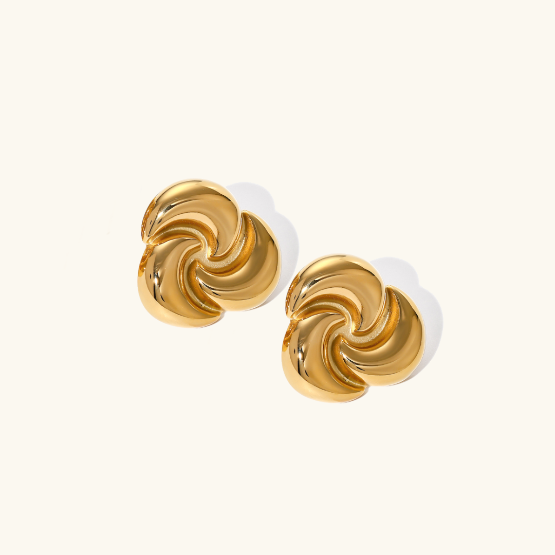 Solara Gold Swirl Earrings