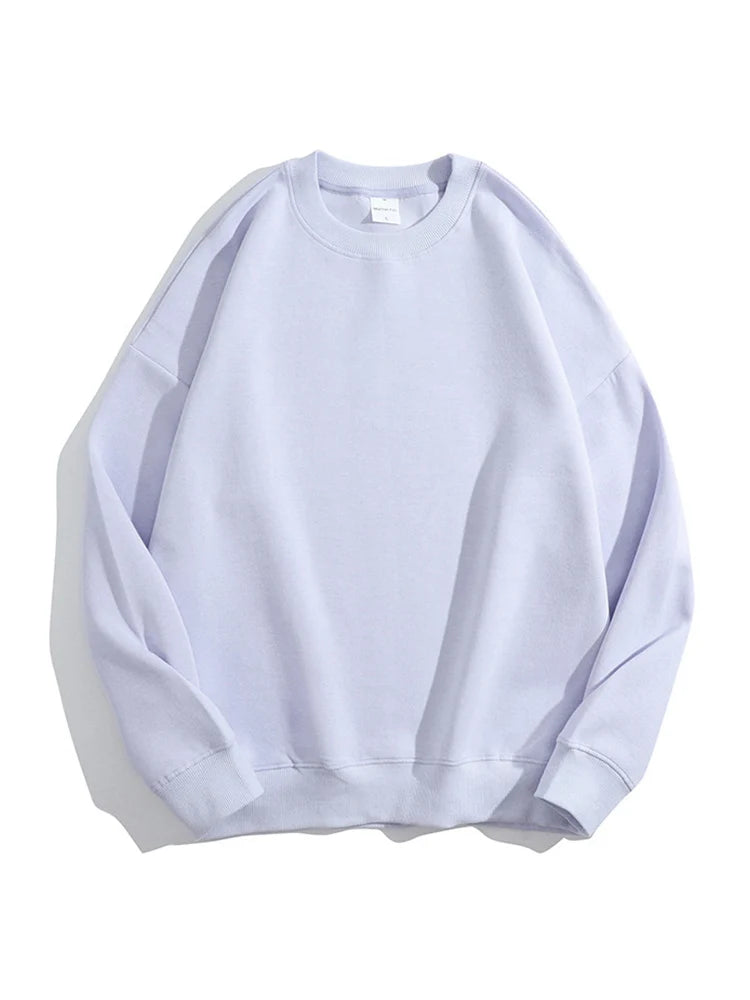 Spring Cotton Pullover Sweatshirts Women O Neck Loose Long Sleeve Top Solid Green Sweatshirt For Women 2024