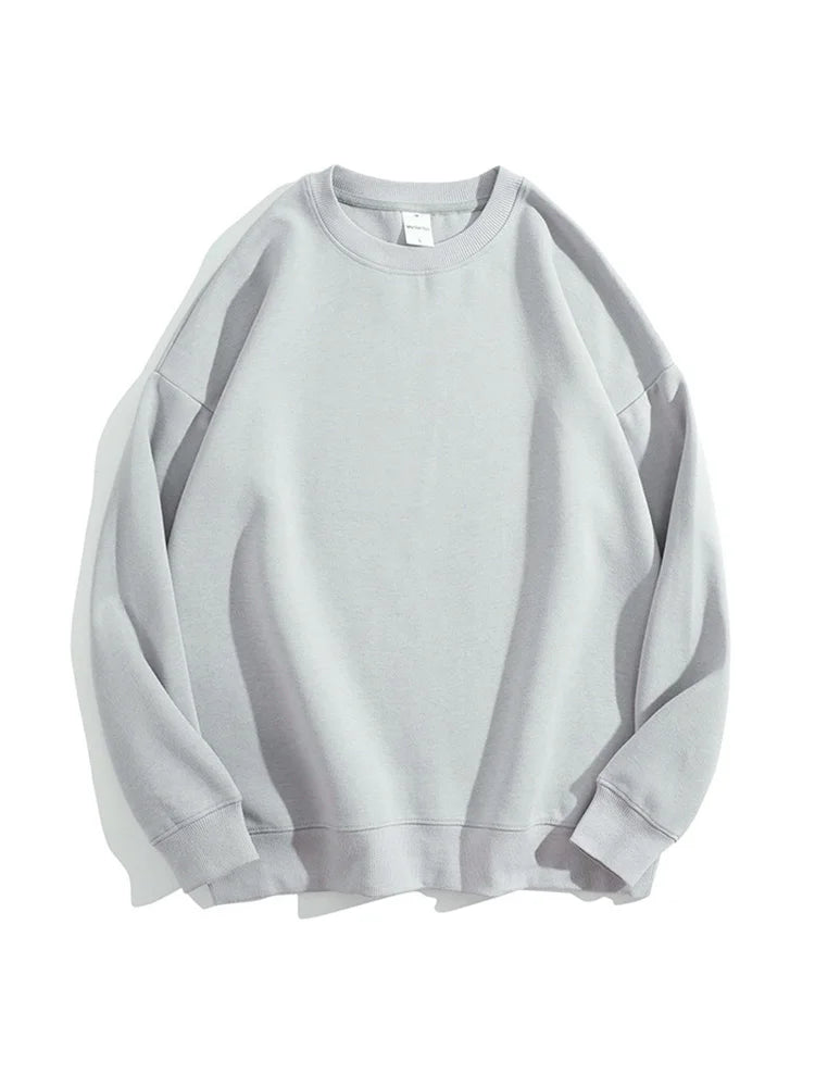 Spring Cotton Pullover Sweatshirts Women O Neck Loose Long Sleeve Top Solid Green Sweatshirt For Women 2024