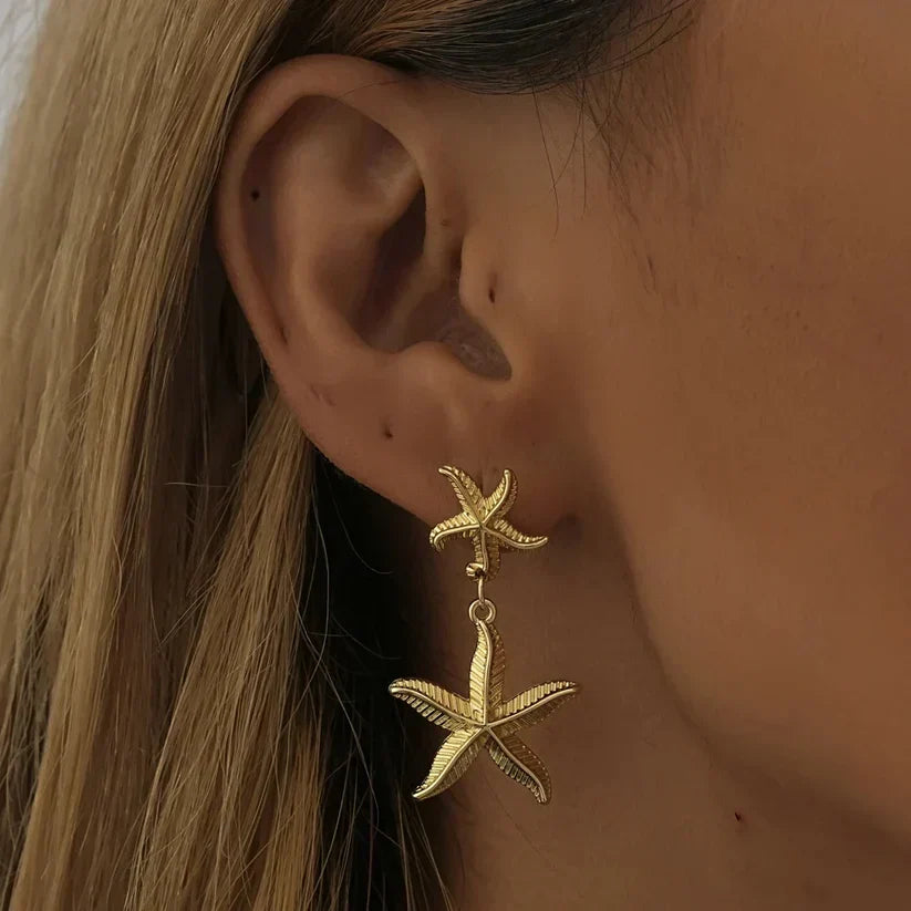 Starla Gold Starfish Drop Earrings