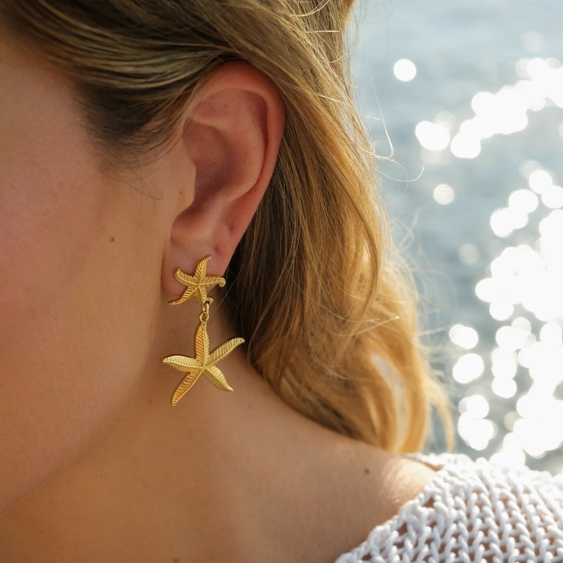 Starla Gold Starfish Drop Earrings