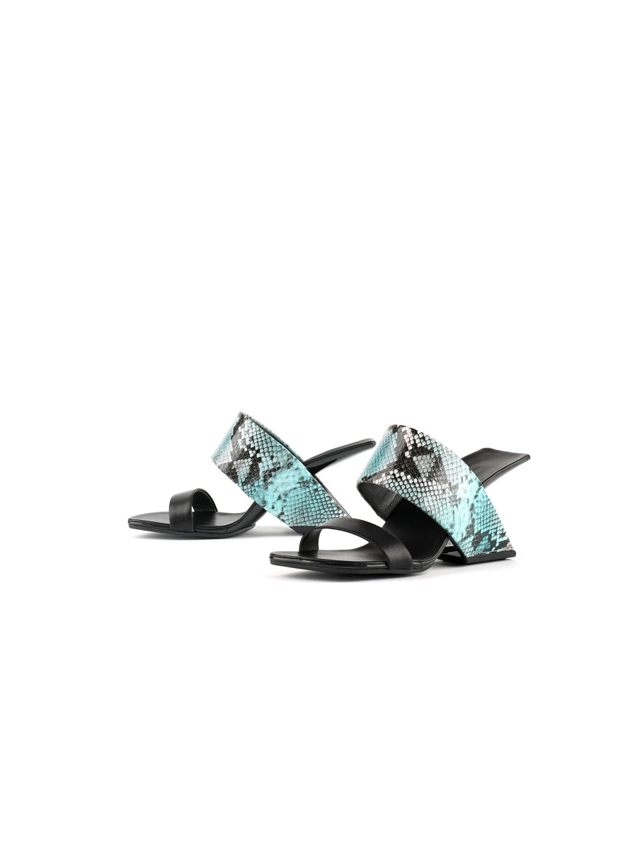 JadyRose | Open-Heel Leather Slide - Blue