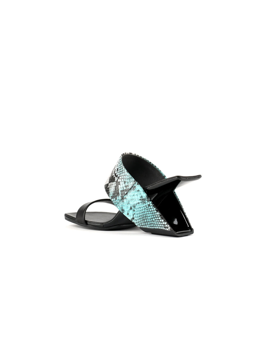 JadyRose | Open-Heel Leather Slide - Blue