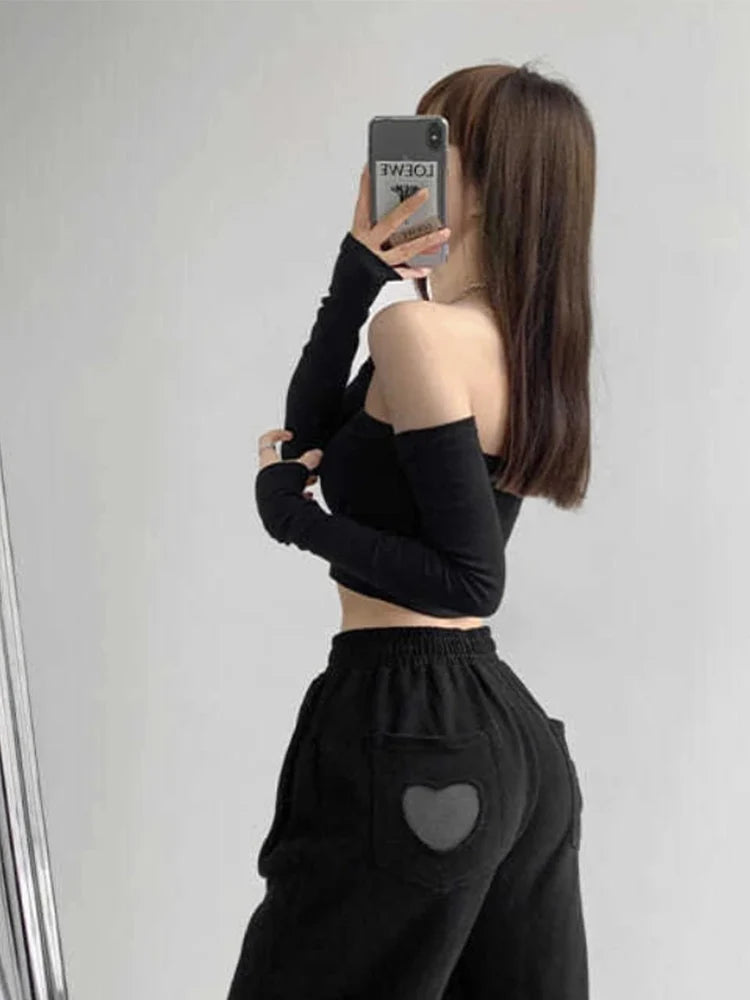 Streetwear Sexy Women Camis Tube Summer Skinny Crop Fashion Harajuku Removable Sleeve Feminine Hip-hop Hot Girls Club Party Jazz