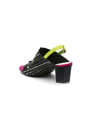 JadyRose | Chunky-Heel Leather Sandal - Black Pink