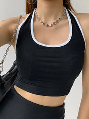 Summer Sexy Suspenders Waistcoat Women’s Short Outer Wear Halter High Waist Sports Hot Girl Tops Female Tide