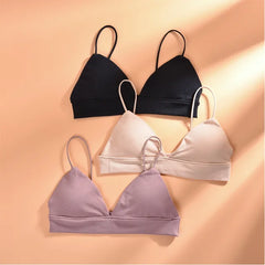 Summer Women Bra French Triangle Tube Top Sexy Seamless Bras Camisole Wireless Backless Lingerie Bralette