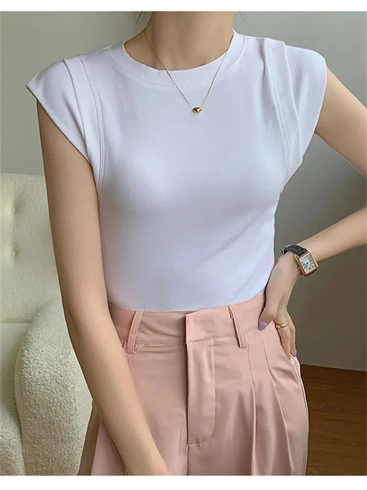 Summer Women T Shirt Girls T-Shirt Woman Clothes Tops Cotton Slim Tshirt Female Long Sleeve Crop Top