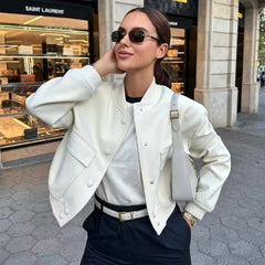 TARUXY 2023 Winter Jackets For Women Fashion Pockets Autumn Jacket Solid Coat Female Long Sleeve Casual New Outerwears Chic Tops