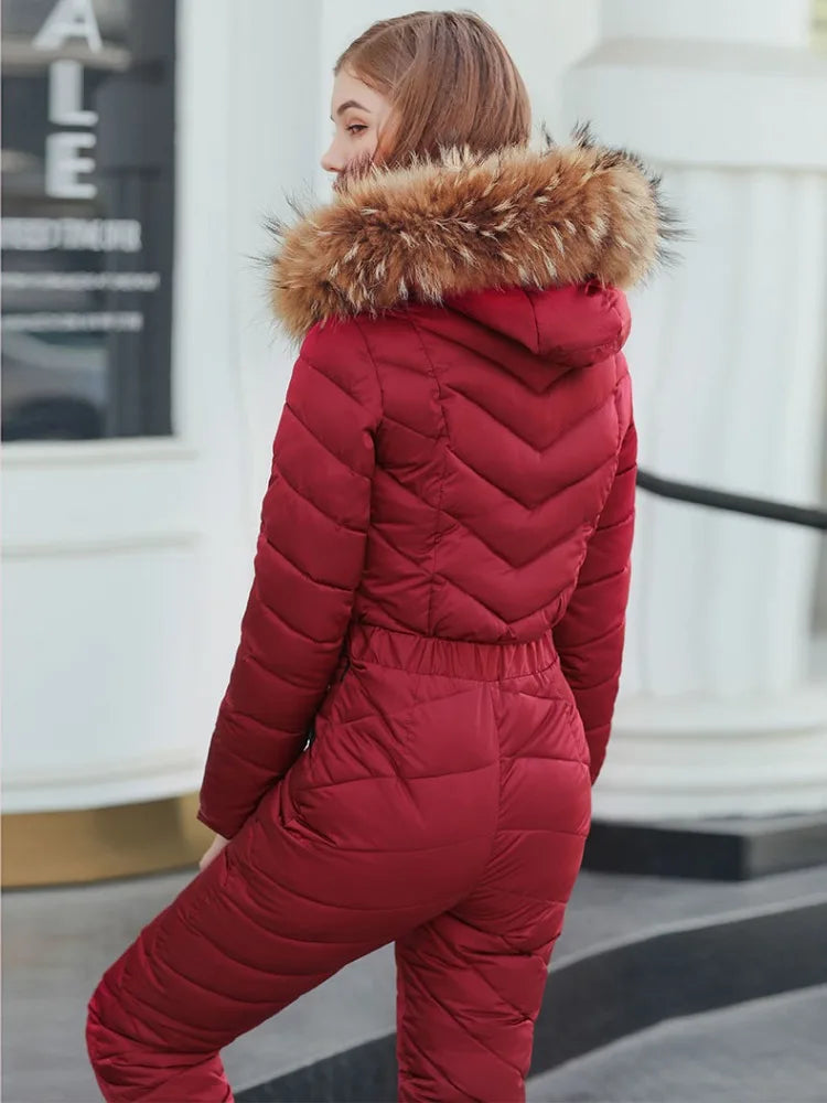 TARUXY Feather Slim Winter Parkas Women One Piece Down Jacket Woman Long Jacket Winter Ski Suit Mountaineering Abrigos De Plumas