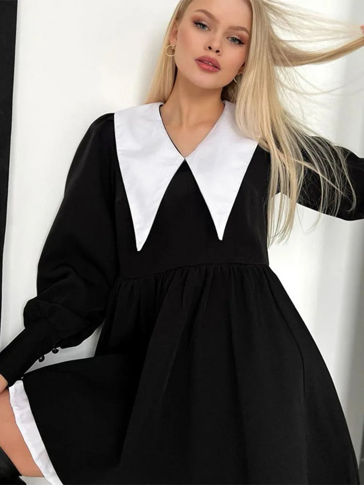 TARUXY Splice Mini Dress For Women Sexy Party Club Night Folds Women’s Evening Dress Hot Girls Elegant Street Dresses Women 2023