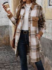 Petaluma Cotton Blend Plaid Coat - Khaki