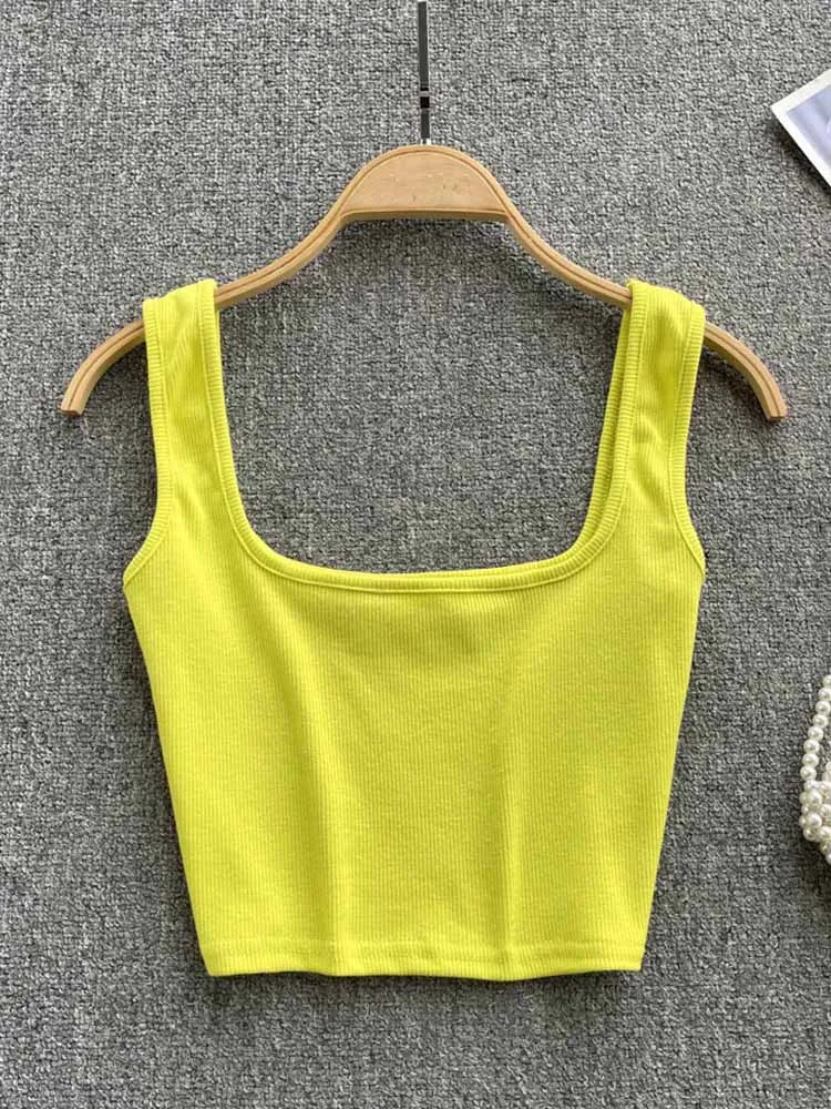 Tank Top Women Sexy Backless Y2k Top Slim Fit Bottoming Blouse Solid Crop Top Sleeveless Camis Mujer