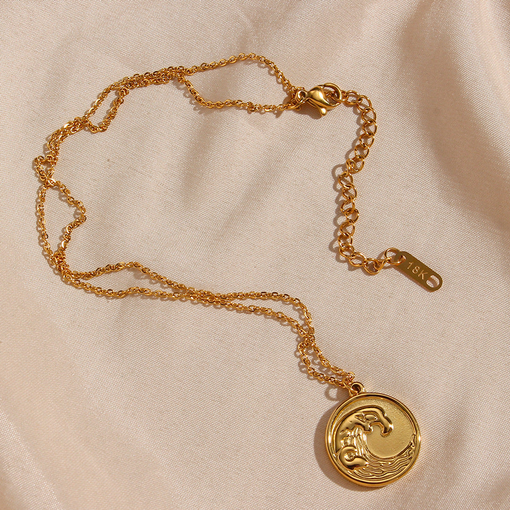 Tidal Gold Wave Pendant