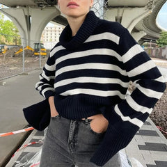 Tossy 2022 New Women’s Turtleneck Sweater Fall Winter Knitted Pullovers For Women Casual Knitwear Long Sleeve Oversized Tops