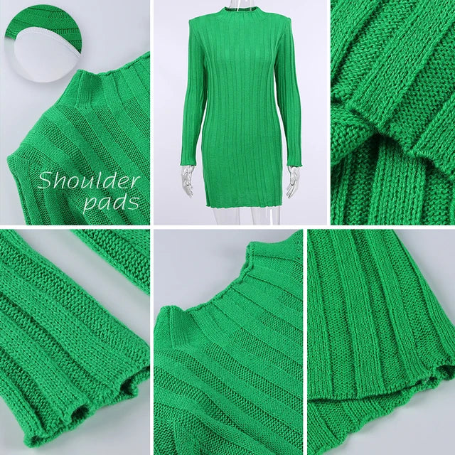 Tossy Fashion Ribbed Women’s Turtleneck Sweater Green Long Sleeve Shrugs Knitwear Jumper Female Knitted Tops 2021 Autumn Winter