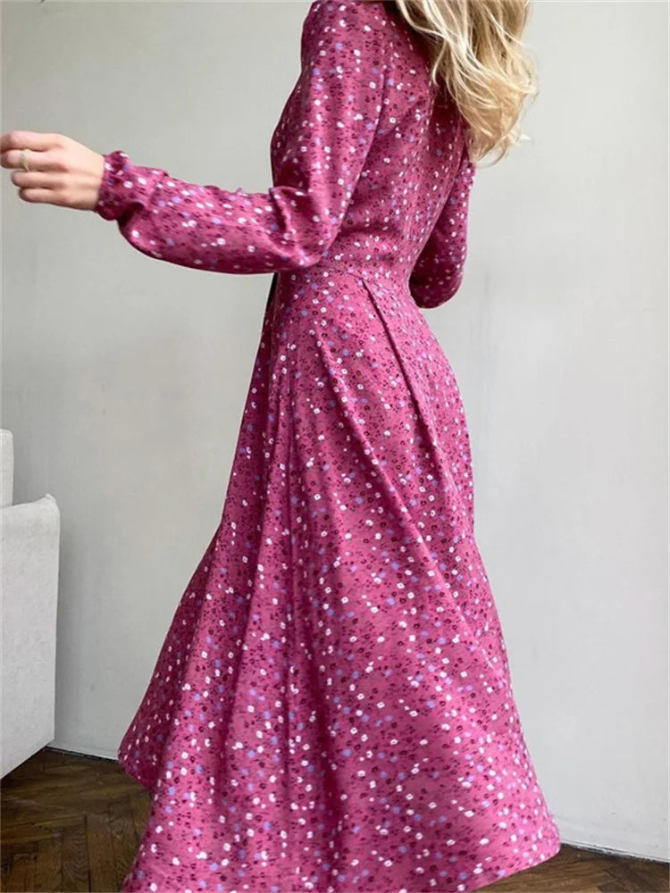 Tossy Printed Hollow Out Fashion Maxi Dress For Women Slim Patchwork Zipper High Waist Dress Elegant Luxury Boho Party Dress New