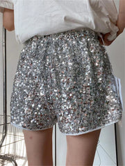 Tossy Sequin High Waist Patchwork Shorts For Women Summer Fashion Glitter Baggy Slim High Street Sexy Outfit Shorts Tracksuit