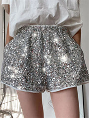 Tossy Sequin High Waist Patchwork Shorts For Women Summer Fashion Glitter Baggy Slim High Street Sexy Outfit Shorts Tracksuit