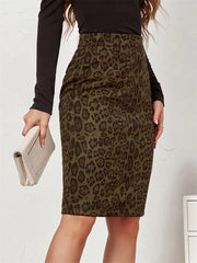 Tossy Women Leopard Print Long Skirts Suede Fabric Official Ladies New Wrap Skirt 2022 Autumn Elastic High Waisted Maxi Skirts