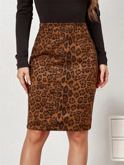 Tossy Women Leopard Print Long Skirts Suede Fabric Official Ladies New Wrap Skirt 2022 Autumn Elastic High Waisted Maxi Skirts