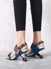 JadyRose | ZAYLA Turquoise Elevator Heel Strap High Heel Open Toe Sandals