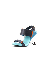 JadyRose | ZAYLA Turquoise Elevator Heel Strap High Heel Open Toe Sandals