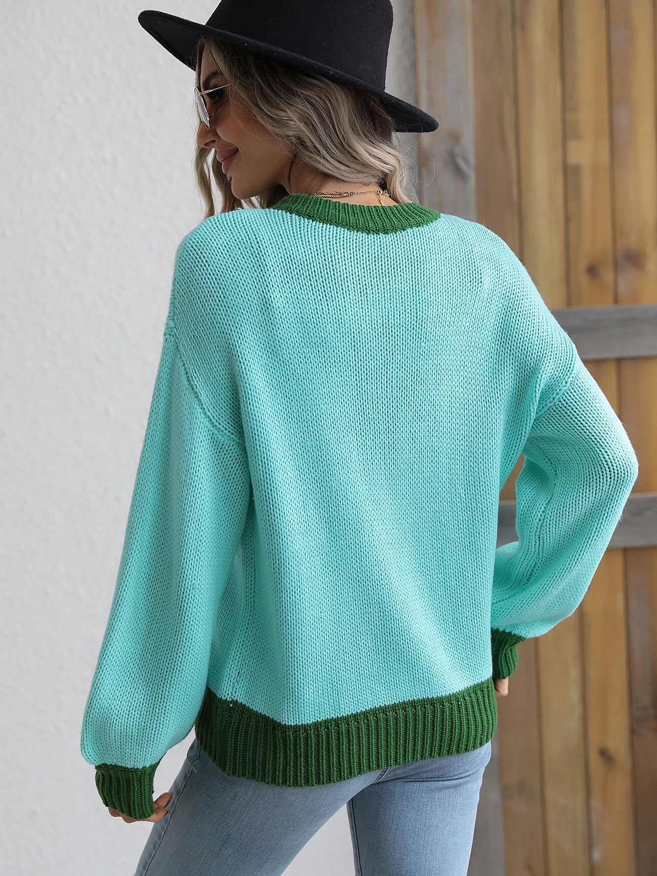 KASMERE KNIT SWEATER - TURQUOISE