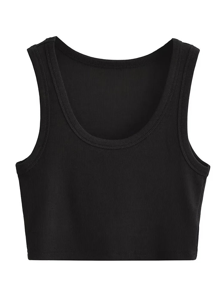 U-collar Vests 2024 Summer New Fashion Sexy Women’s Crop Tops Sling Vest Camis