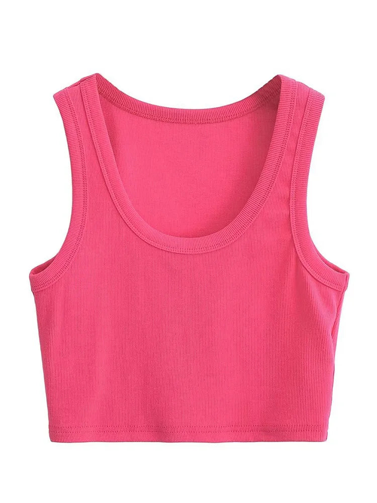 U-collar Vests 2024 Summer New Fashion Sexy Women’s Crop Tops Sling Vest Camis