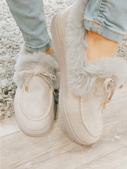 En Bloom | Grey Faux-Fur Anklet Yana Moccasin