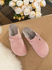 Maibulun | Buckle Suede Classic Clogs - Pink