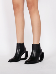 JadyRose | Genuine Leather Elevator Wedge-Heel Back Chelsea Boots