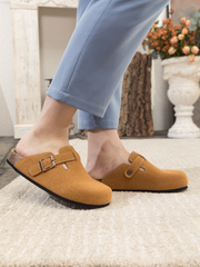 Maibulun | Buckle Suede Classic Clogs - Ginger