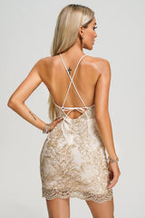 Ursula Khaki Lace Cut Out Mini Dress