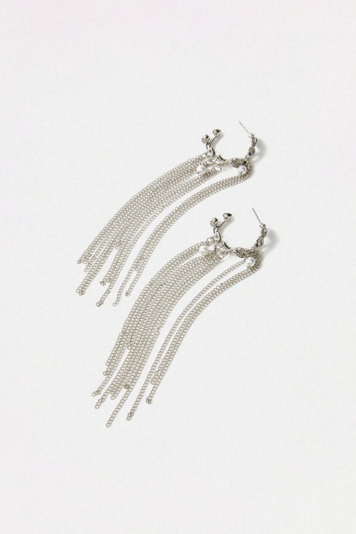 Faux Pearl Tassel Earrings