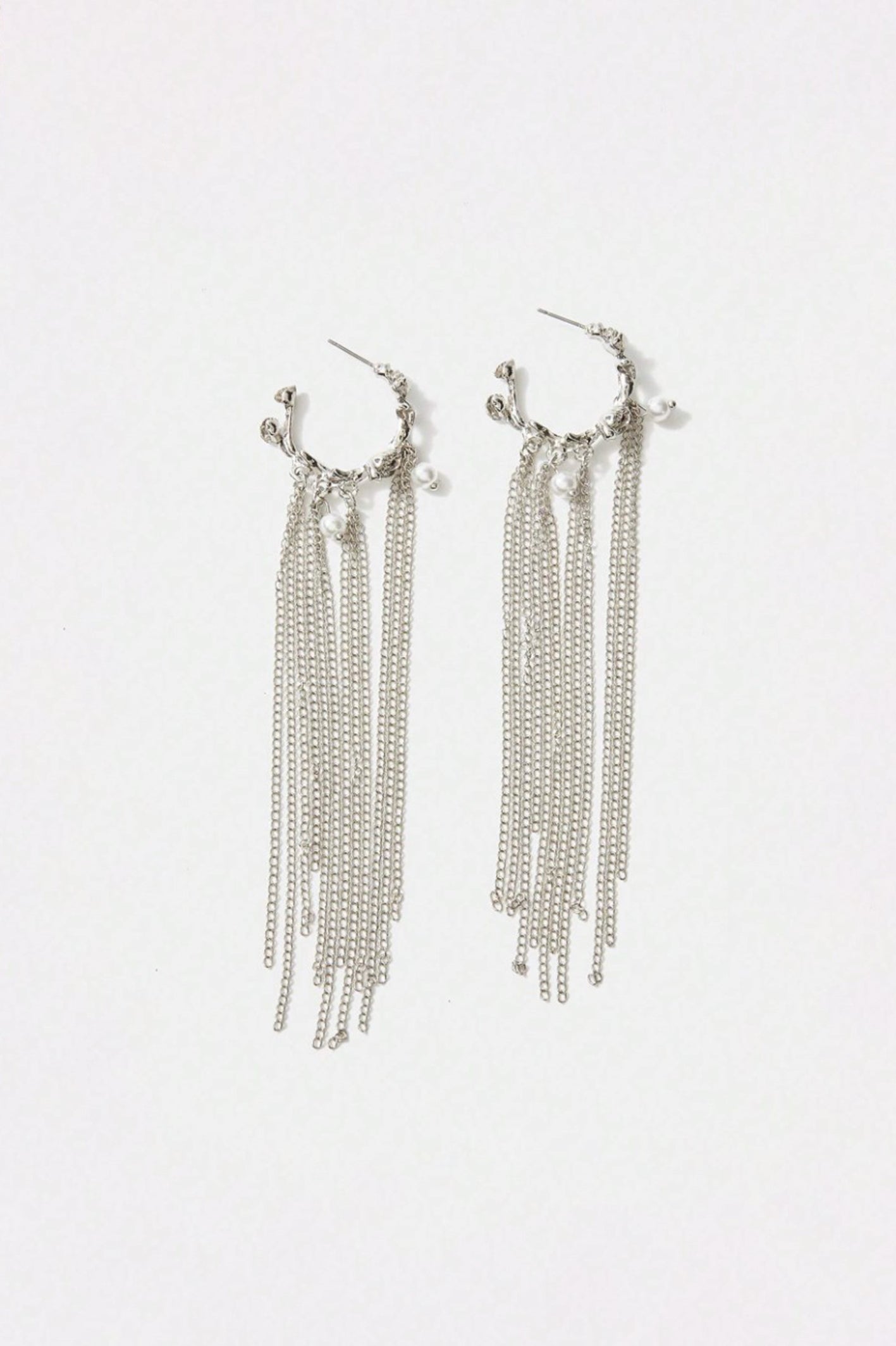 Faux Pearl Tassel Earrings