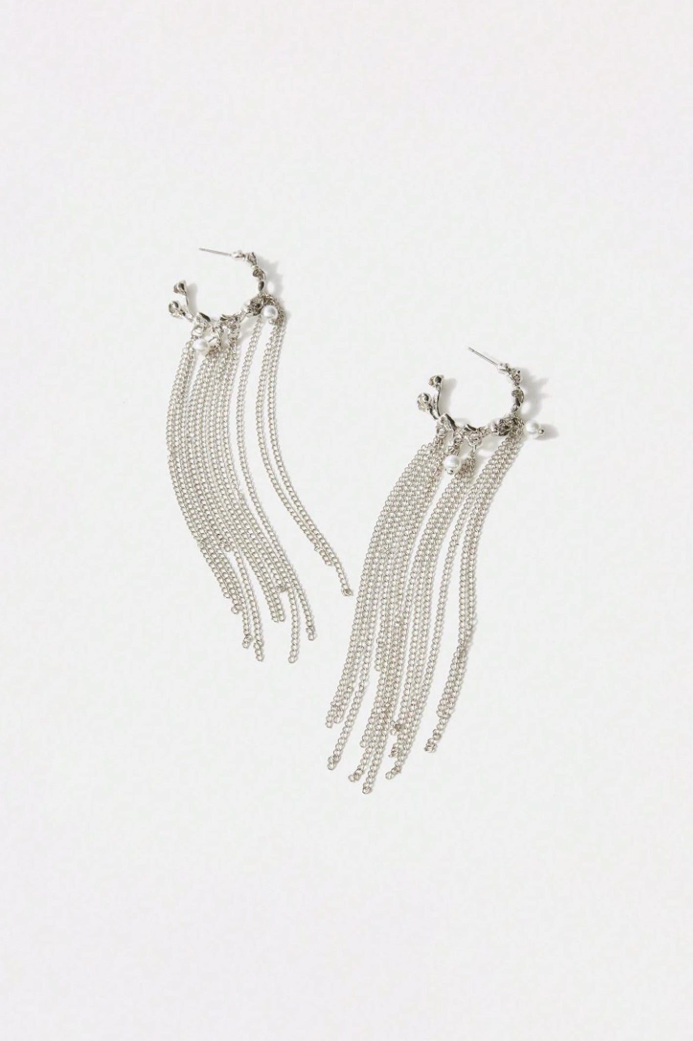 Faux Pearl Tassel Earrings