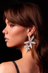 Rhinestone Flower Earrings