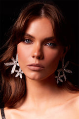 Rhinestone Flower Earrings