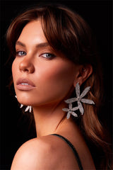 Rhinestone Flower Earrings