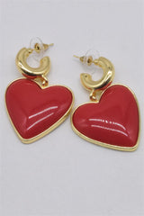 Heart Shape Metal Drop Earrings