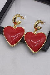 Heart Shape Metal Drop Earrings